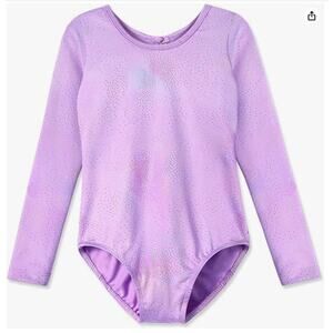 Leotard for Girls 82% spandex 18% polyester Sparkles Purple Solid SIZE 7/8